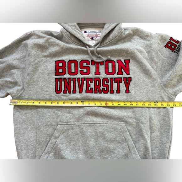 Champion Boston University Pullover Hoodie Men’s Size XL Gray Reverse Weave - Picture 5 of 10